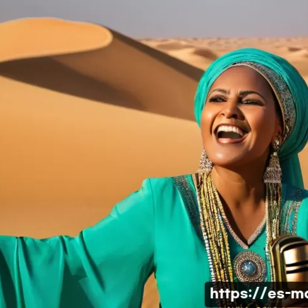 모리타니 출신 유명 인물 - **"The Desert Diva's Performance: Malouma Mint Meidah."** A powerful image of Mauritanian singer, ac...